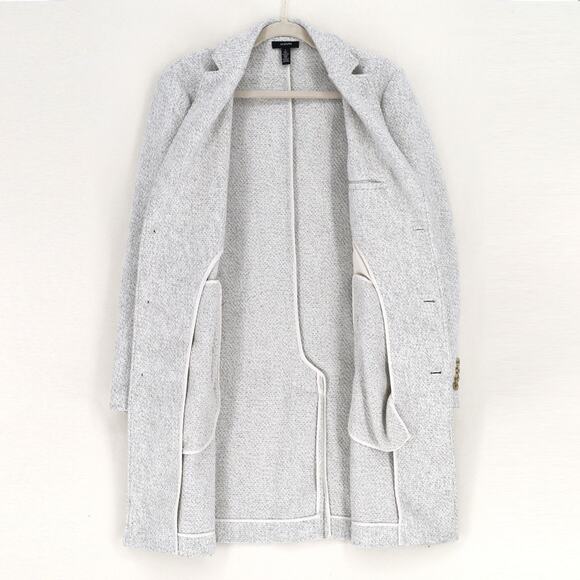 Alfani Men's Vanilla White Woven Textured Bruno Classic Mid Length Coat Size S - Picture 6 of 8